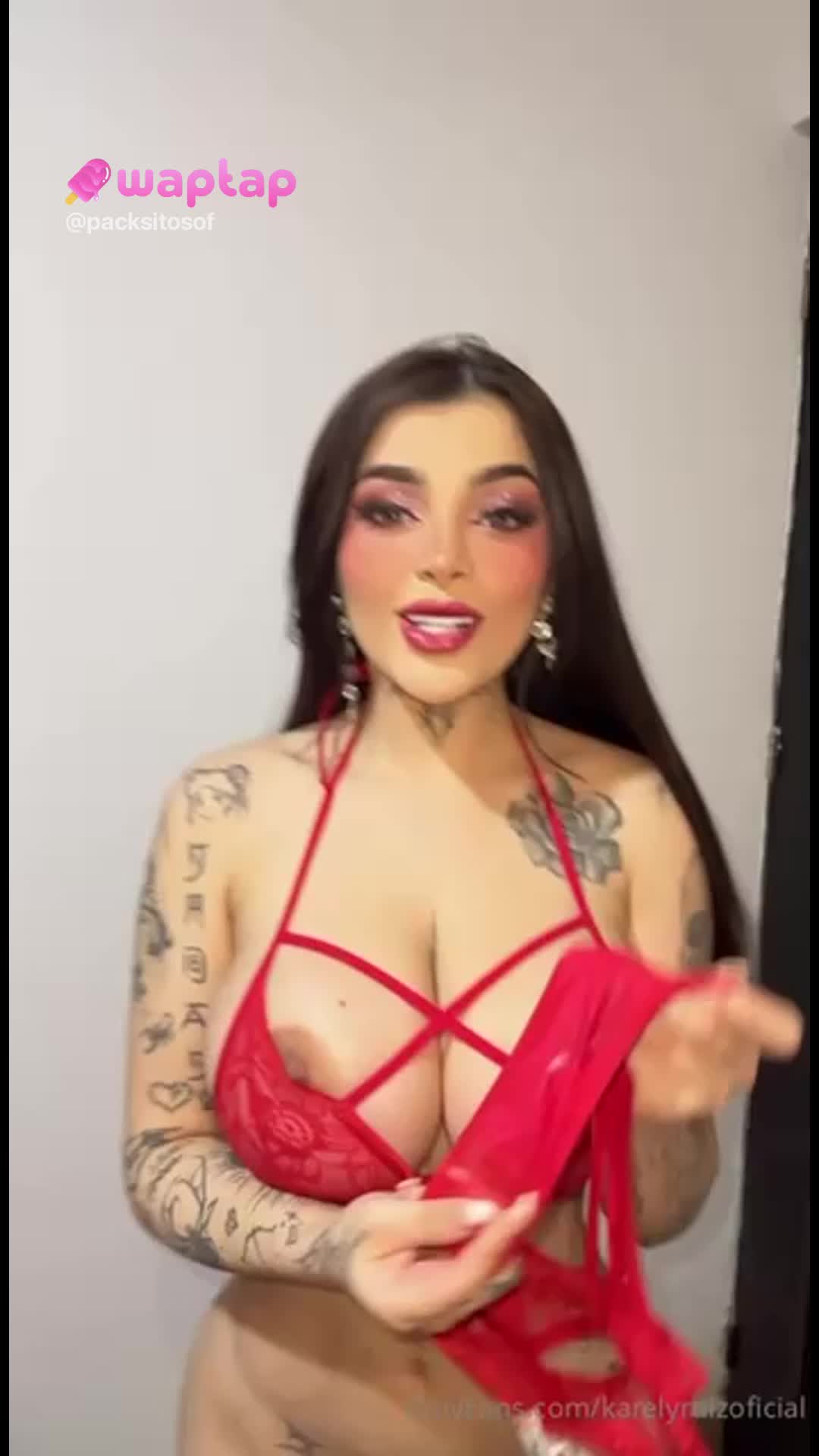 Karely Ruiz showing off her figure