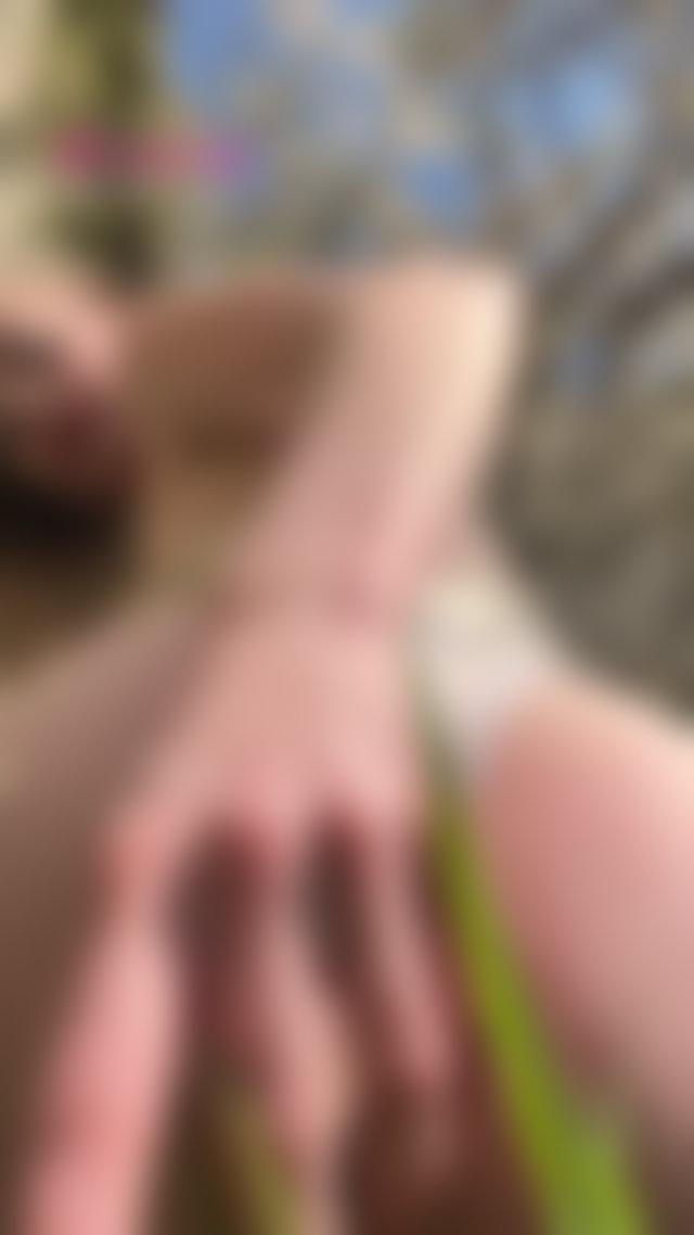 Pulling my panties aside in grass under blooming trees 😈 full tease on Onlyfans #outdoor TikTok Porn