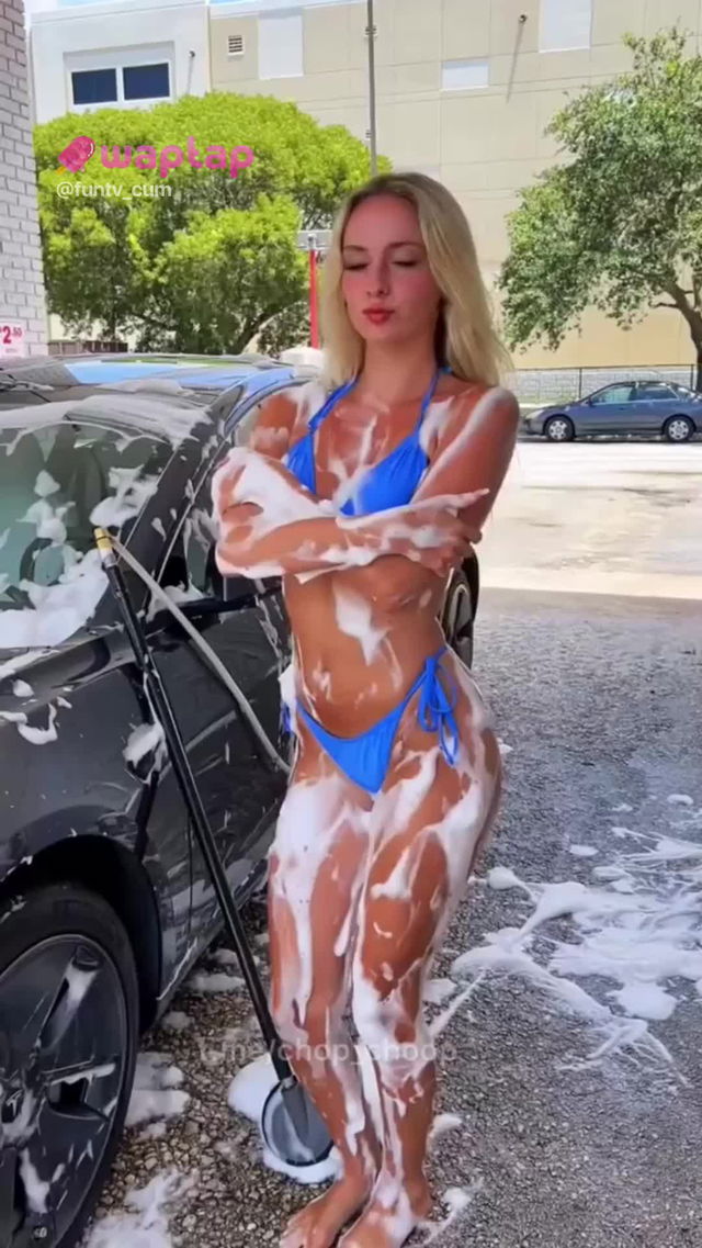foam angel #carwash #swimsuit #blonde #fun #cars #dancing #wet TikTok Porn